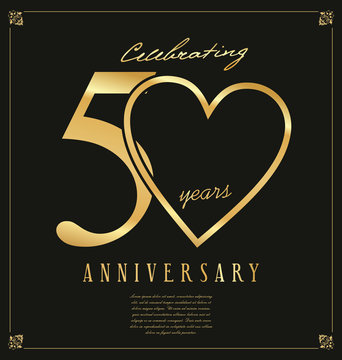 black and gold anniversary background 50 years