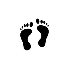 human footprints icon isolated on white background