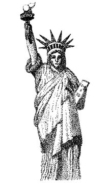statue of liberty - Dots design vector