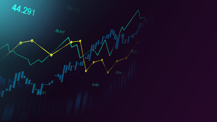 Obraz premium Stock market or forex trading graph