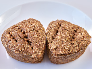 Vegetarian unleavened bread from wheat germ and rye. homebaked bread.