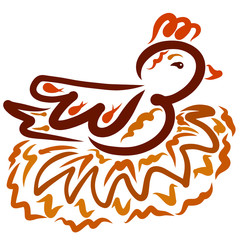 Bird with a tuft on the head, sitting in the nest