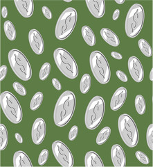 Seamless pattern golden coins, vector illustration