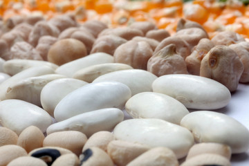 Various beans close up