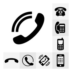 Vector phone symple icon set.