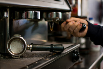 Fototapeta na wymiar Professional brewing - coffee bar details.