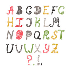 Naklejka premium Vector of alphabet in scandinavian style