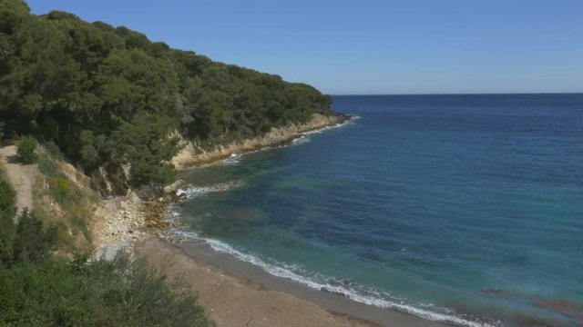 Cove in Saint-Jean-Cap-Ferrat. Anse des Fossettes. South of France.