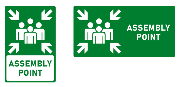 Assembly / meeting point icon. Vertical and horizontal version.