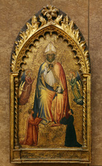 Fototapeta premium St. Nicholas with angels and donors