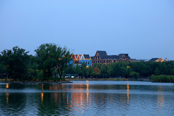 City Park night view, Tangshan, China