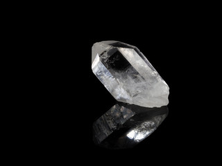Quartz crystal, isolated on black background