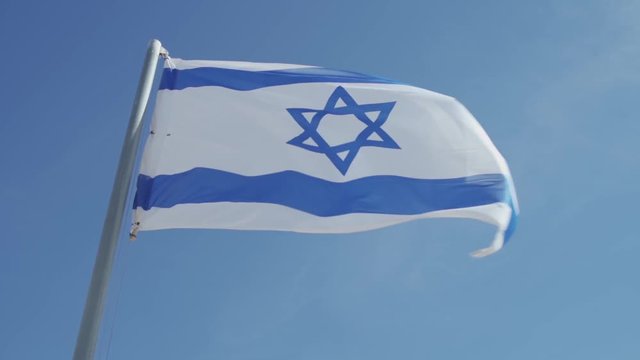 Slow motion of flag of Israel