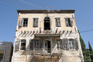 Fototapeta na wymiar Vintage House, Ghost town detail. Nazareth Israel