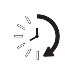 Time icon. Time and watch, timer symbol. UI. Web. Logo. Sign Flat design App Stock. Passage of time icon.
