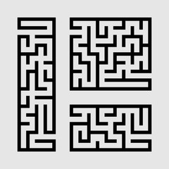 A set of mazes. Game for kids. Puzzle for children. Labyrinth conundrum. Vector illustration.
