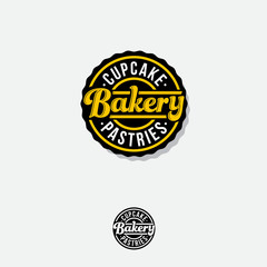 Bakery logo. Bakery premium emblem. Lettering in a circular badge. Vintage signboard.