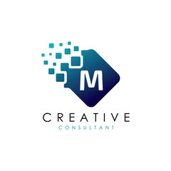Data Digital M Letter Logo