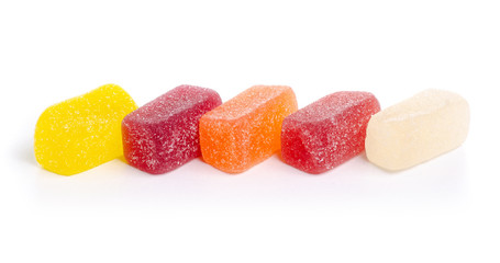 Jelly candies sweet on white background isolation