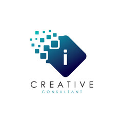 Data Digital I Letter Logo