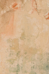Cracked and peeling paint old wall background.