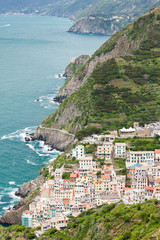 Naklejka premium Riomaggiore, La Speziat, Cinque Terre, Italy
