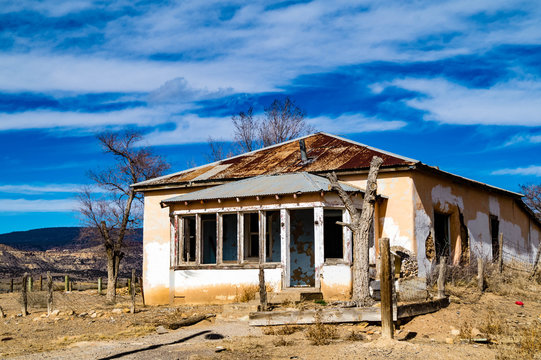 Abandoned Home Near Cubero, New Mexico In Cibola County