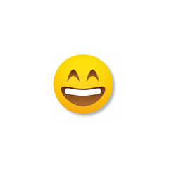 Smile face in 3d style on white background