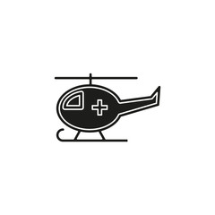 vector medical helicopter illustration, transport emergency - help icon