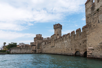 Medieval castle Scaliger in Sirmione on lake Garda. Italy.