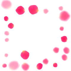 Pink rose petals falling vector valentine background.