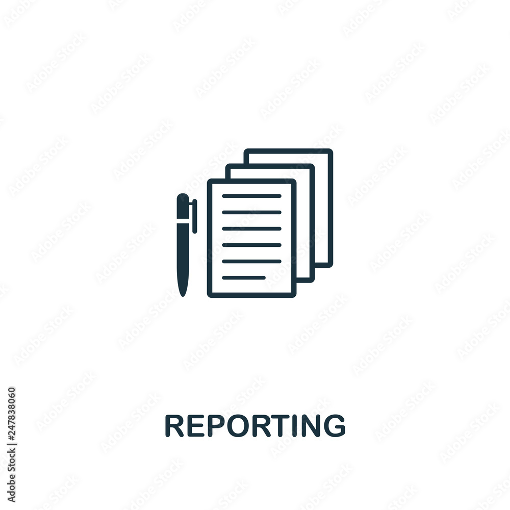 Poster reporting icon. premium style design from business management icon collection. pixel perfect reporti