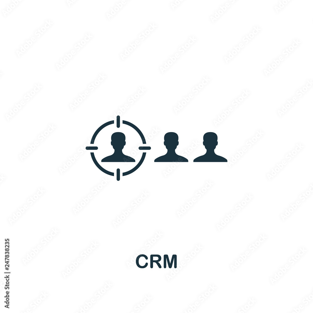 Poster crm icon. premium style design from business management icon collection. pixel perfect crm icon for 