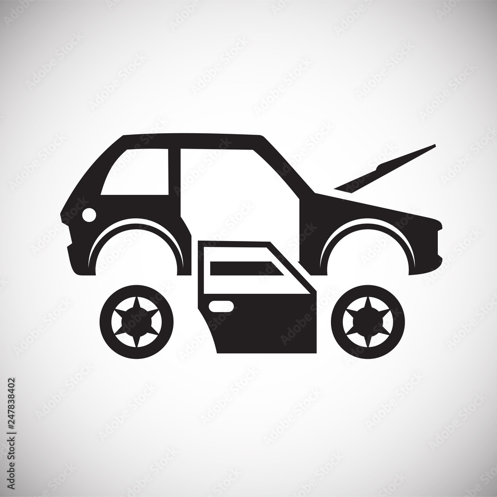 Poster car breakdown icon on white background for graphic and web design, modern simple vector sign. intern