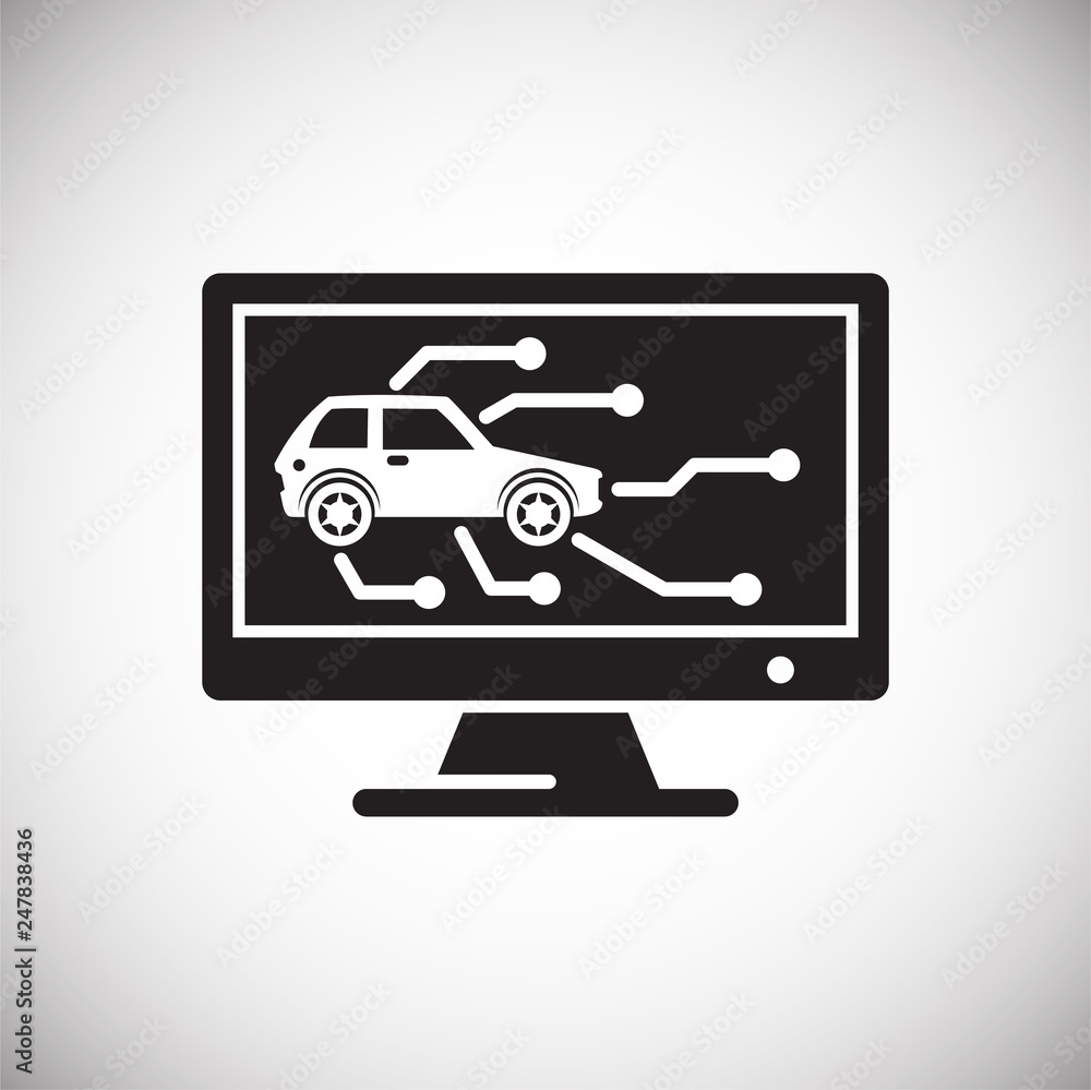 Poster car service icon on white background for graphic and web design, modern simple vector sign. internet