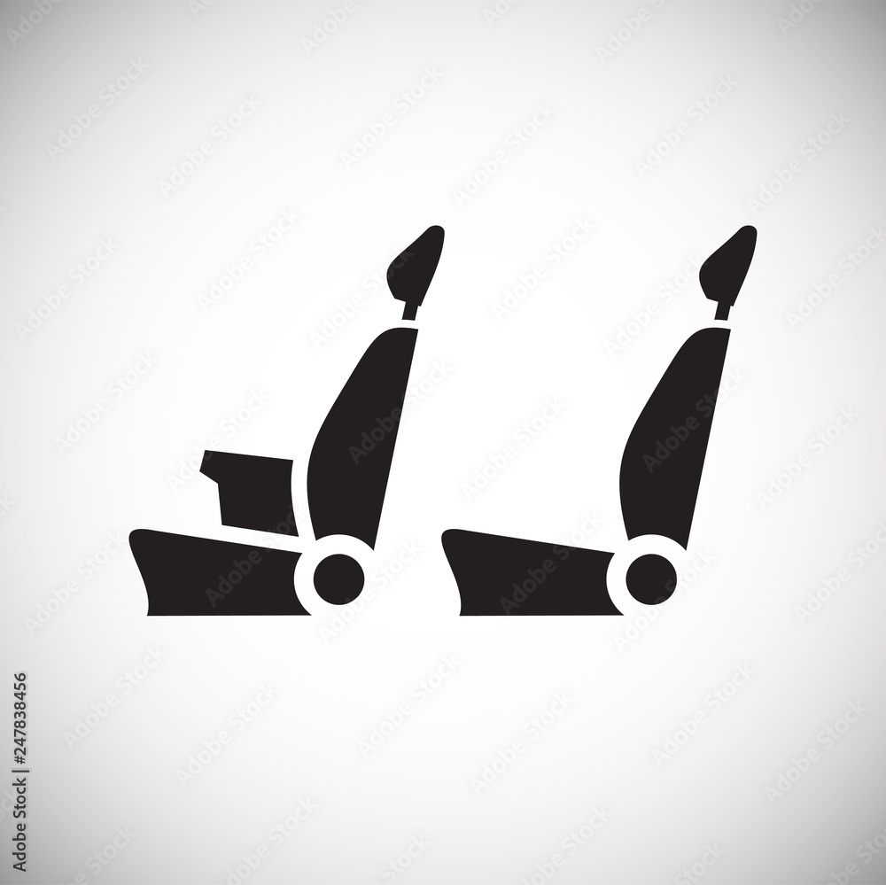 Poster car seats icon on white background for graphic and web design, modern simple vector sign. internet c
