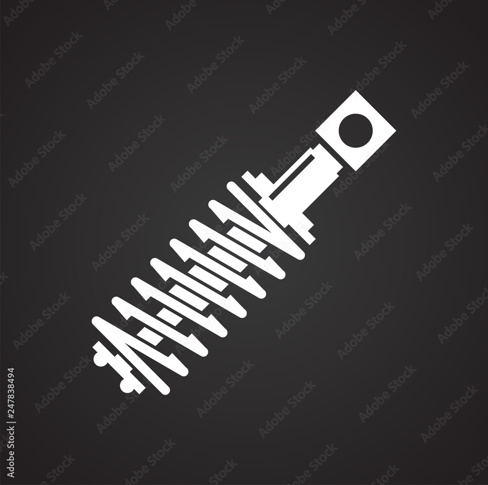 Poster car shock absorber icon on black background for graphic and web design, modern simple vector sign. i