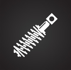 Car shock absorber icon on black background for graphic and web design, Modern simple vector sign. Internet concept. Trendy symbol for website design web button or mobile app