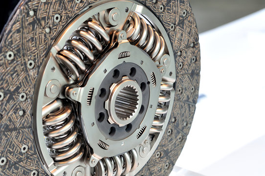 New clutch disk closeup with selective focus.