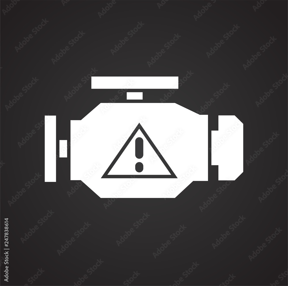 Poster car service icon on black background for graphic and web design, modern simple vector sign. internet
