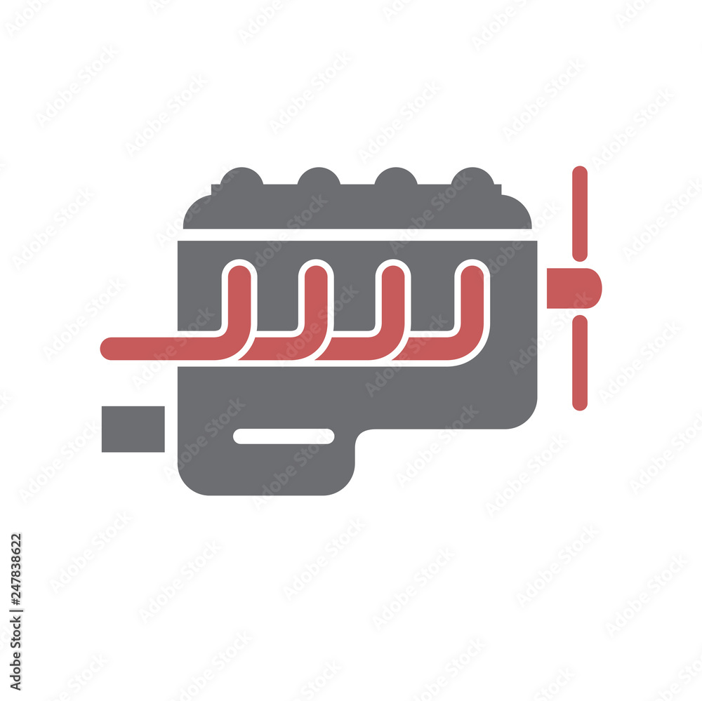 Poster car engine icon on white background for graphic and web design, modern simple vector sign. internet 