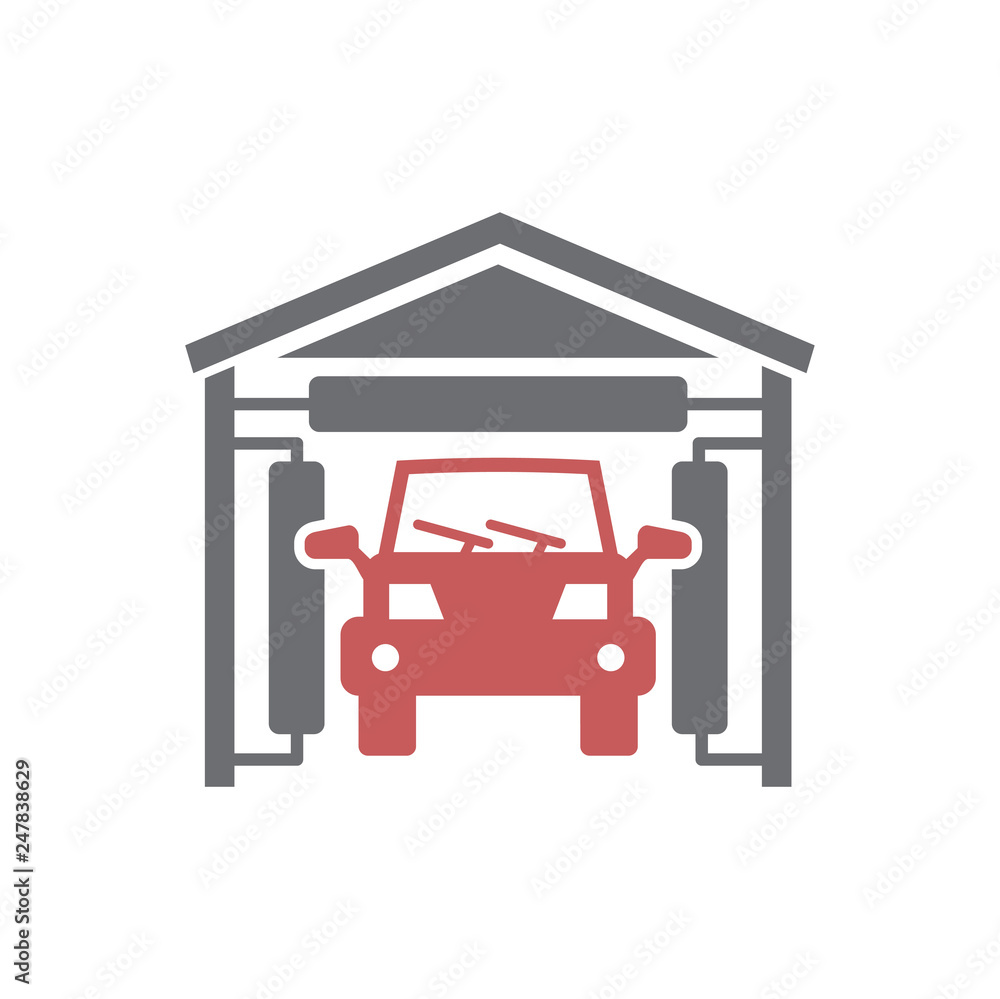 Poster car wash icon on white background for graphic and web design, modern simple vector sign. internet co