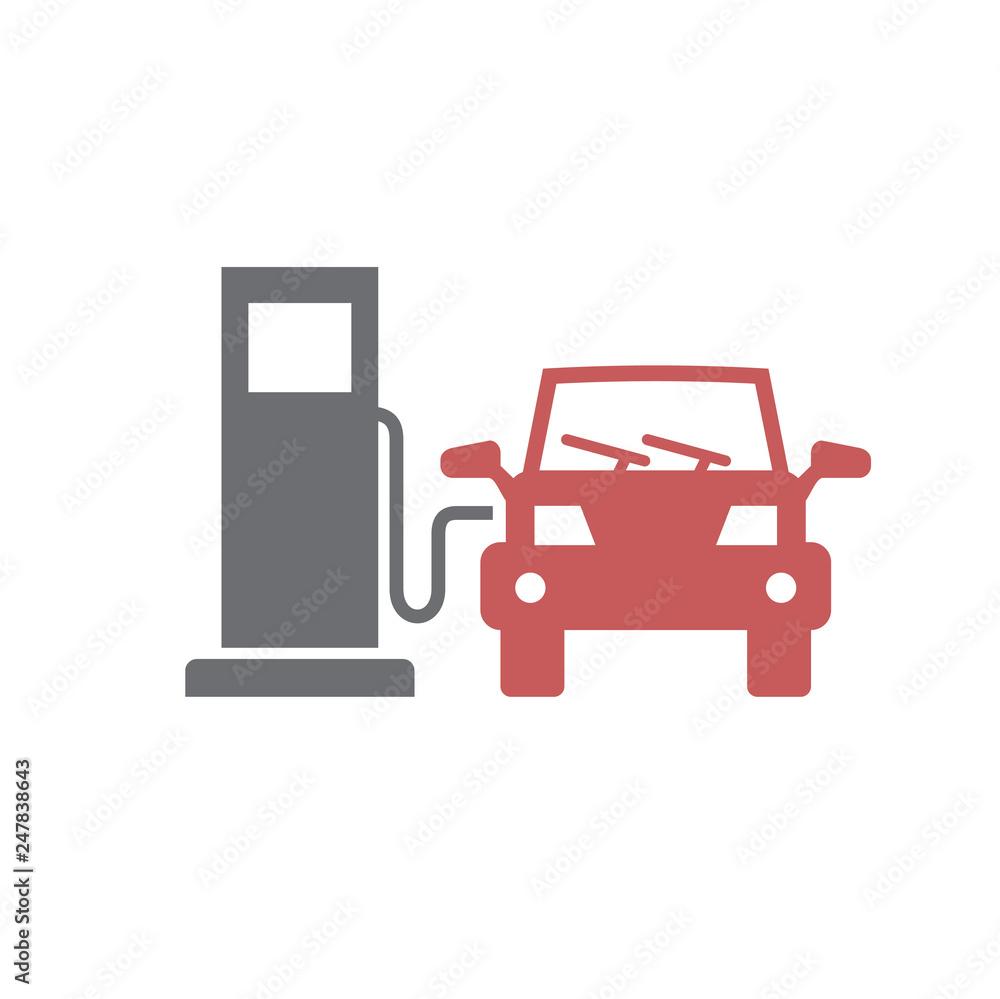 Poster car fuel icon on white background for graphic and web design, modern simple vector sign. internet co