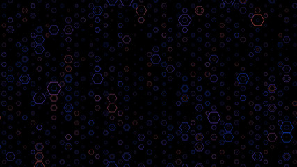 Abstract background pattern with a variety of hexagons.