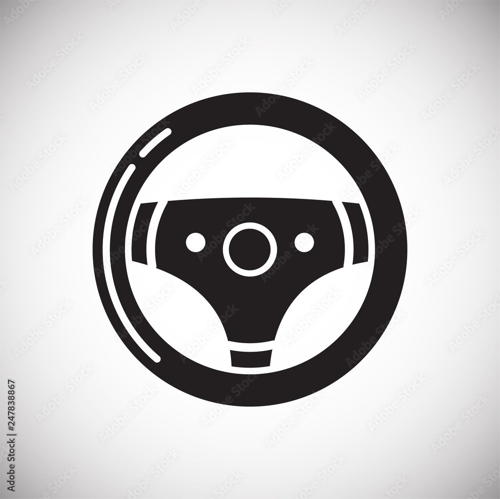 Poster car steering wheel icon on white background for graphic and web design, modern simple vector sign. i