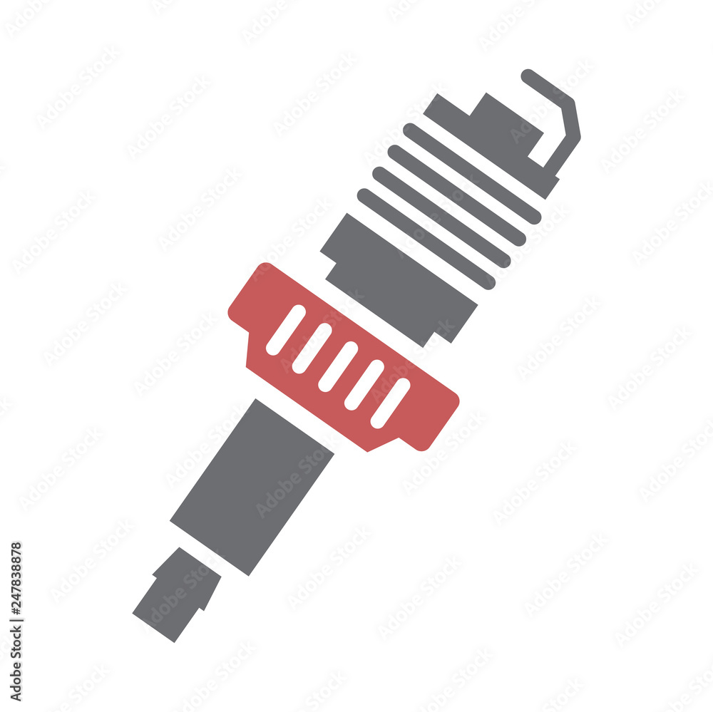 Poster car spark plug icon on white background for graphic and web design, modern simple vector sign. inter