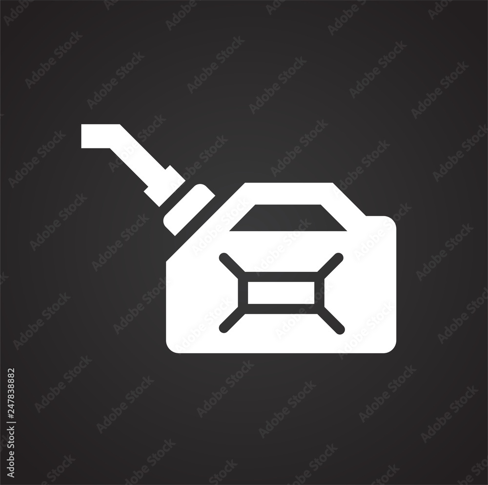 Poster car fuel icon on black background for graphic and web design, modern simple vector sign. internet co