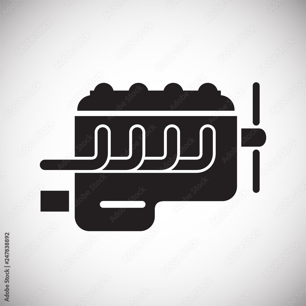 Poster car engine icon on white background for graphic and web design, modern simple vector sign. internet 