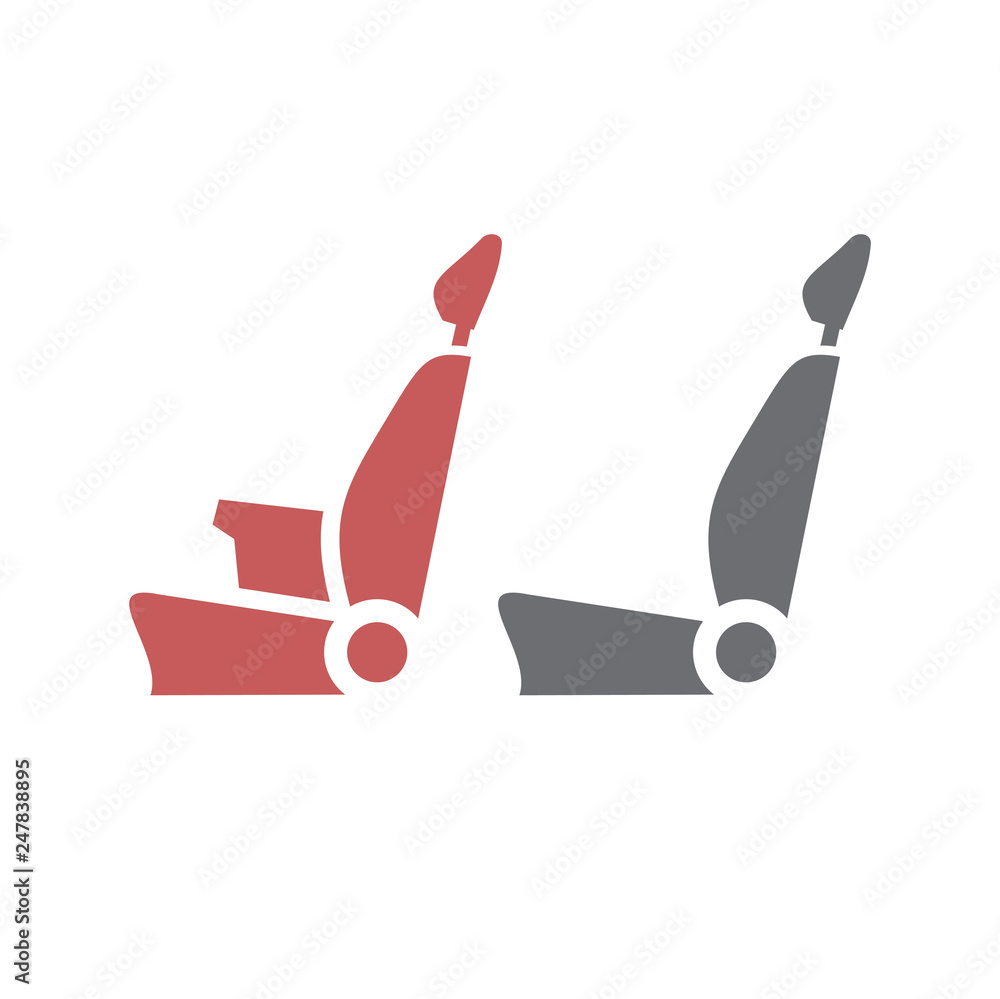Poster car seats icon on white background for graphic and web design, modern simple vector sign. internet c