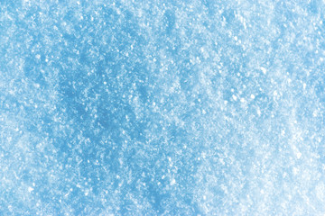 Background of the blue snow close up